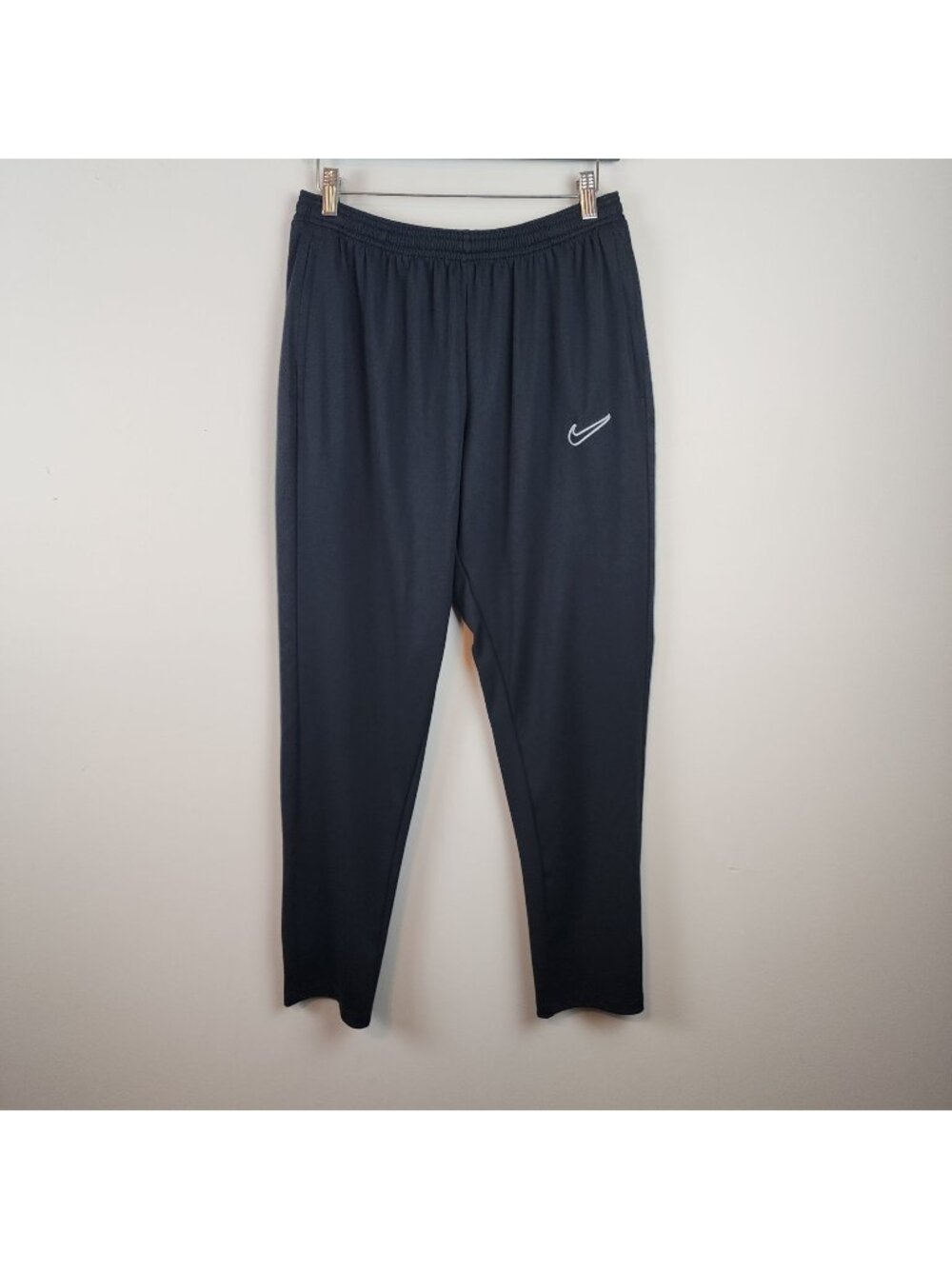 Nike Dri Fit Black Pants sz L ankle zipper Swoosh logo
